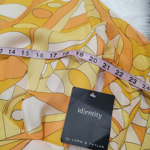 Identity By Lord & Taylor Vintage Silk Retro Cold Shoulder Blouse Size 16 NWT - Picture 12 of 15